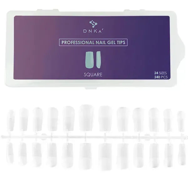 Puntas de gel para uñas profesionales DNKa' cuadradas, 240 unidades