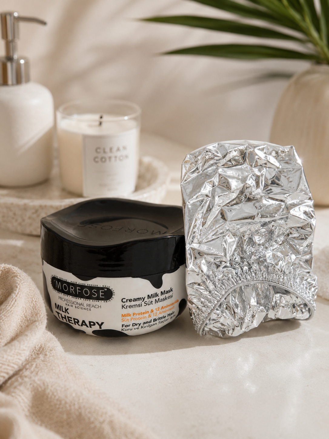 Mascarilla Morfose Milk Therapy + Gorro Térmico plata